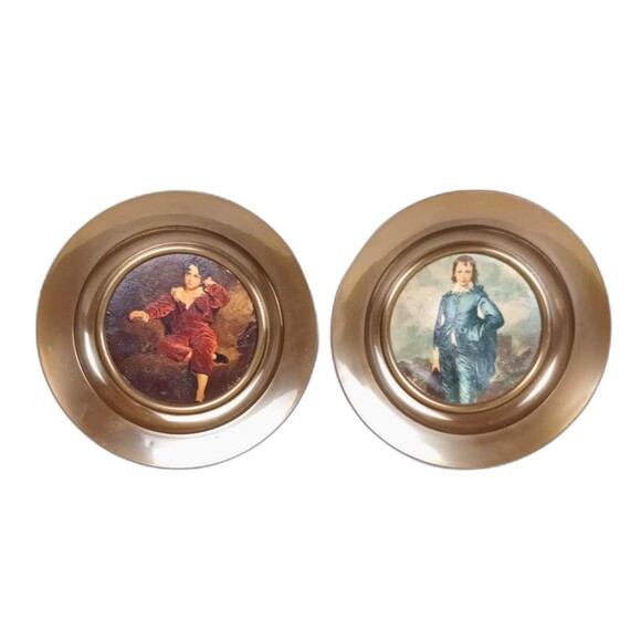 Linton Copper Plates With Blue Boy And Red Boy Painting Reproductions Wall Decor - Picture 1 of 9